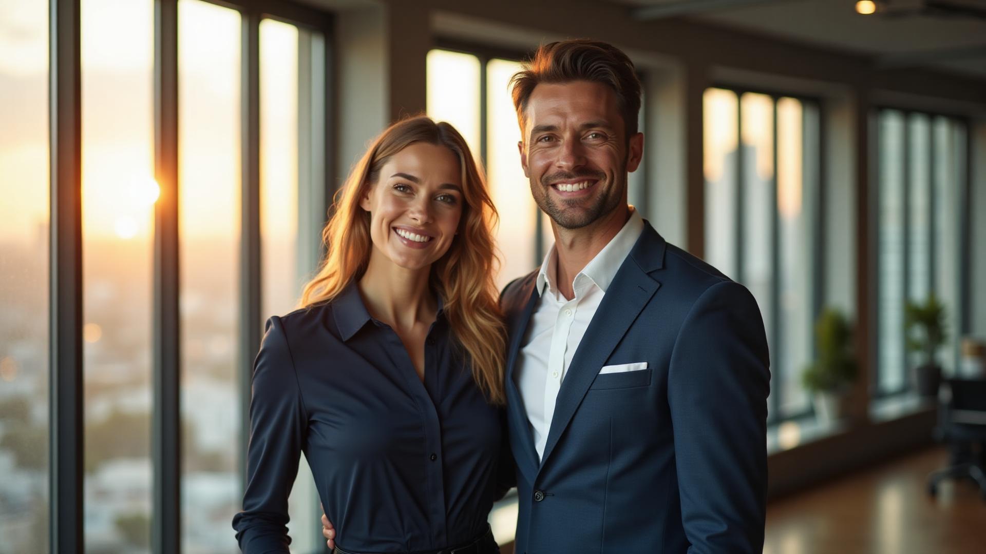 Professional couple planning their future together Professional couple planning their future together